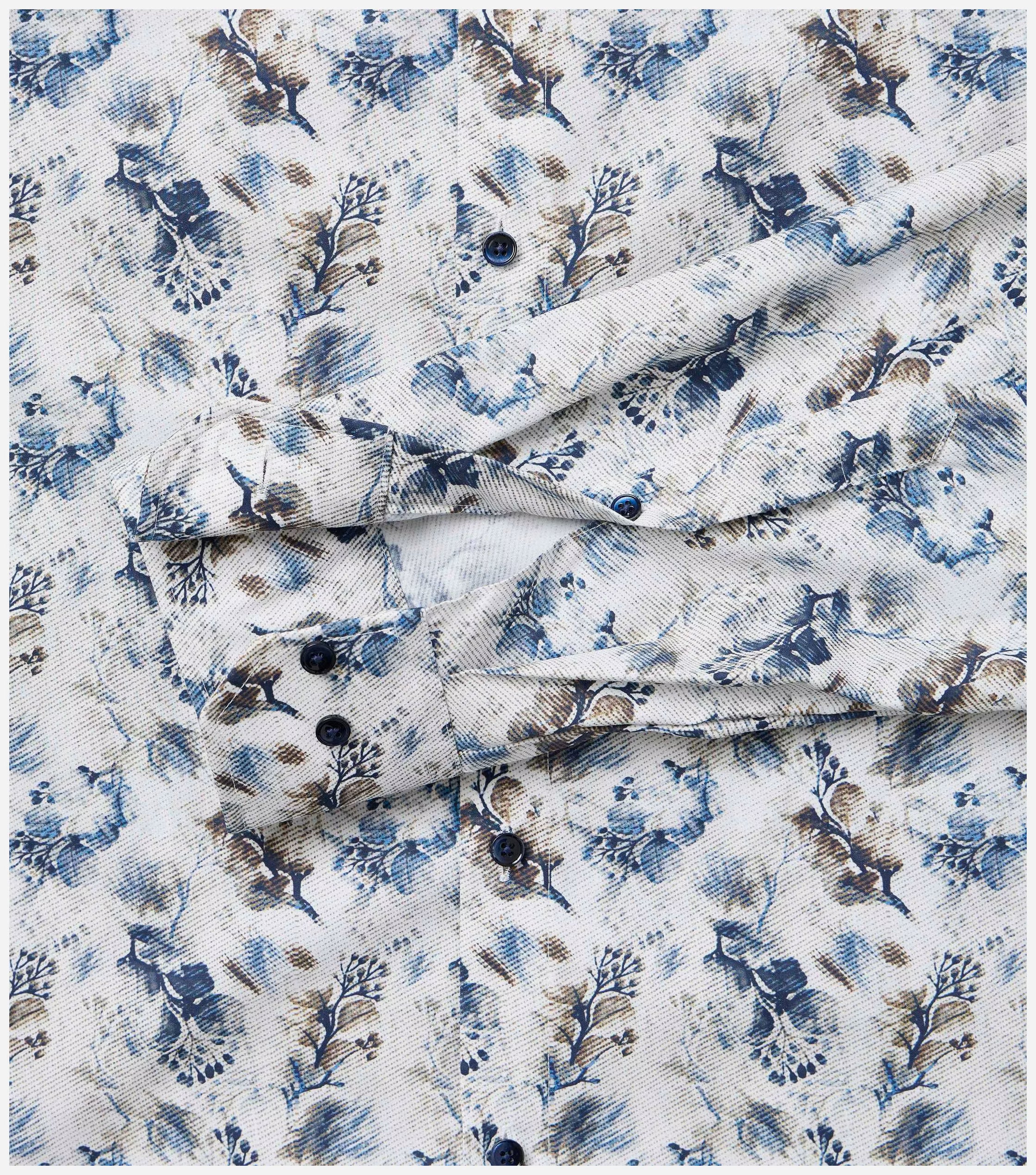 Overhemd Bloemenprint Blauw