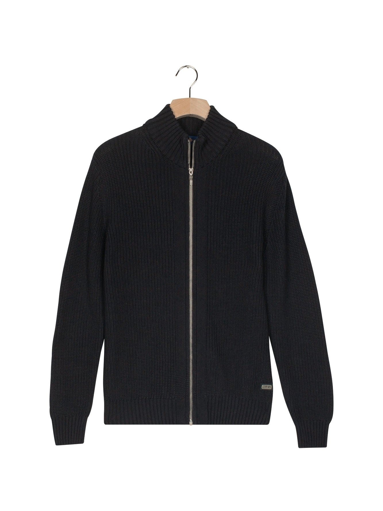 cardigan - zip - all - over - structure - knit - 60 - Castelijn mode