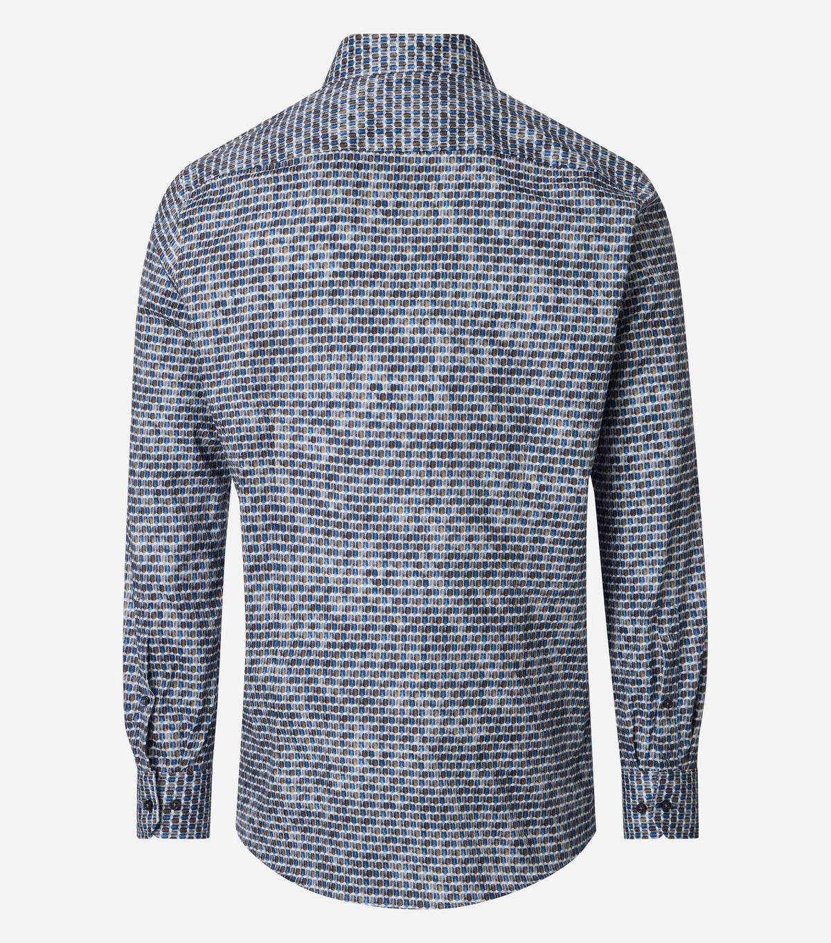 Venti Overhemd Button Down Print Blauw/Bruin - Castelijn mode