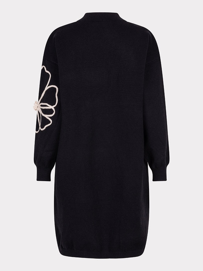 F25.02504 Dress tape flower patch black - Castelijn mode