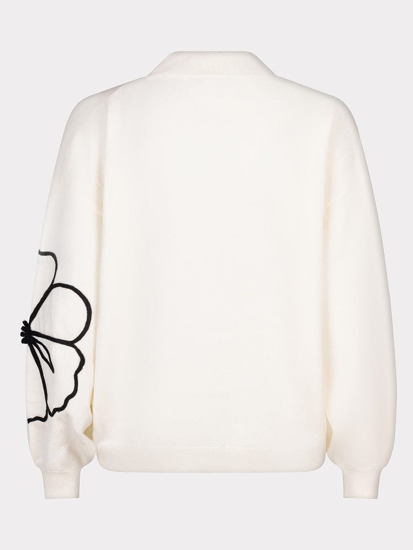 F25.02505 Sweater tape flower patch Off White - Castelijn mode