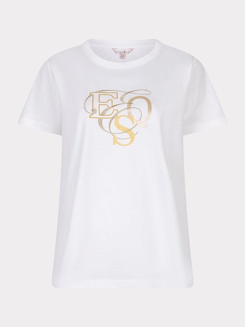 F25.05529 T-shirt curly lettering off white - Castelijn mode