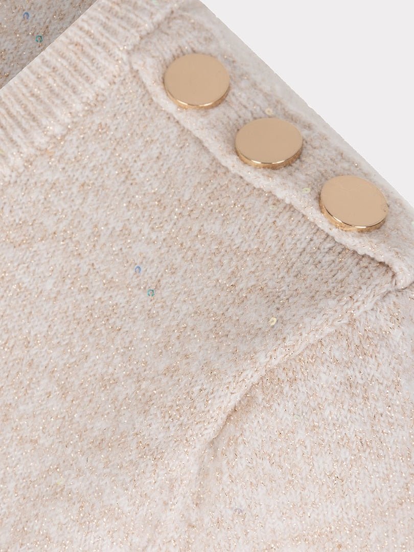 F25.27513 Sweater sequins s/slve gathering - Castelijn mode