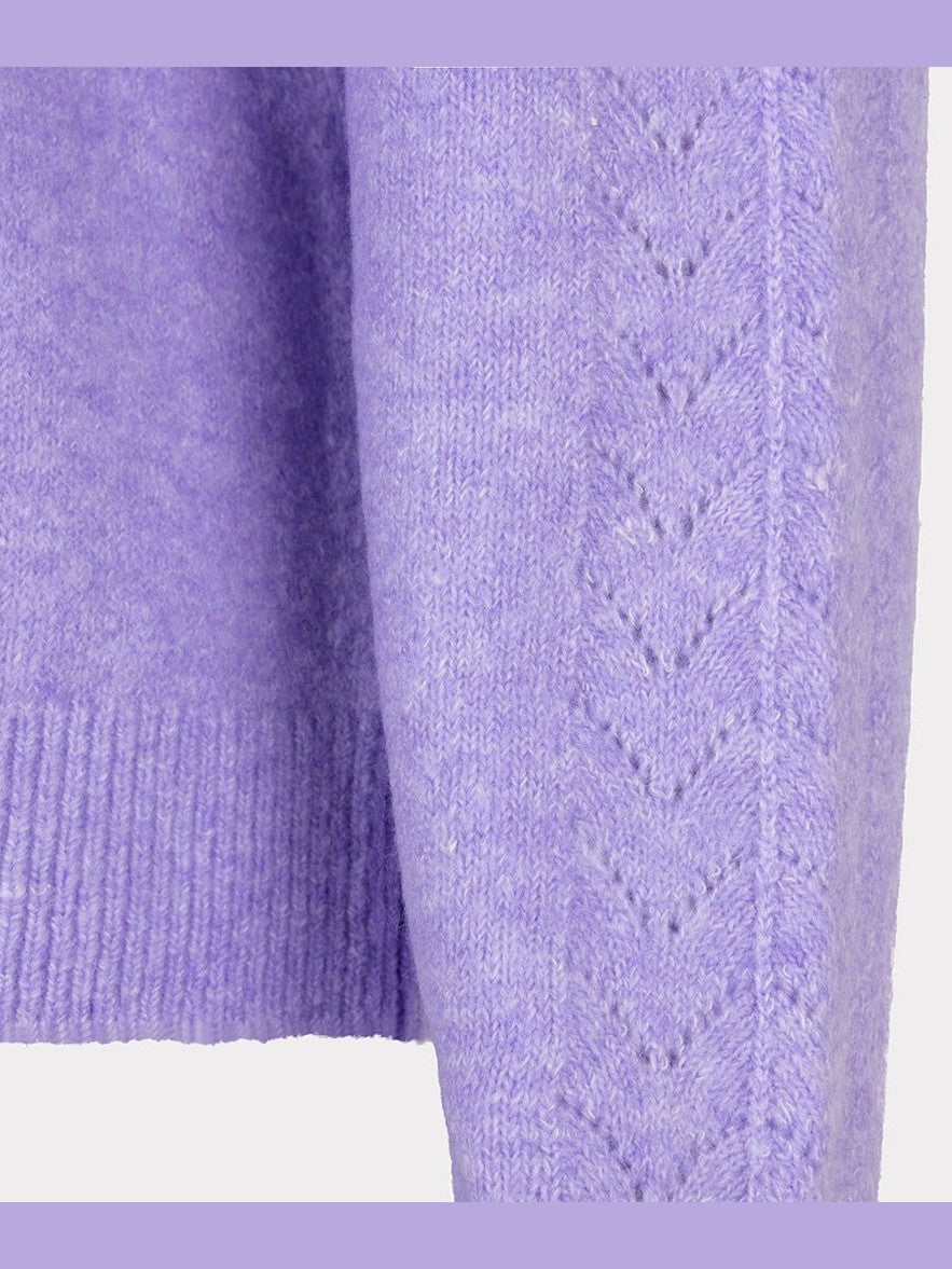 F25.27518 Sweater raglan ajour 579 light violet - Castelijn mode