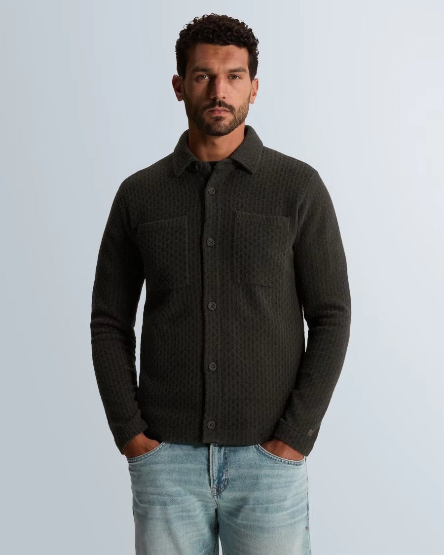 Gebreid Overshirt Jacquard Antraciet - Castelijn mode