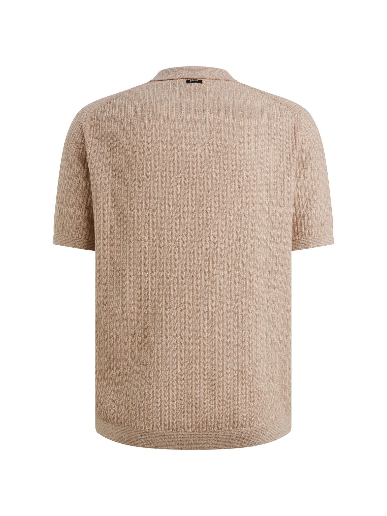 Gebreide Polo Korte Mouw Beige Bruin - Castelijn mode