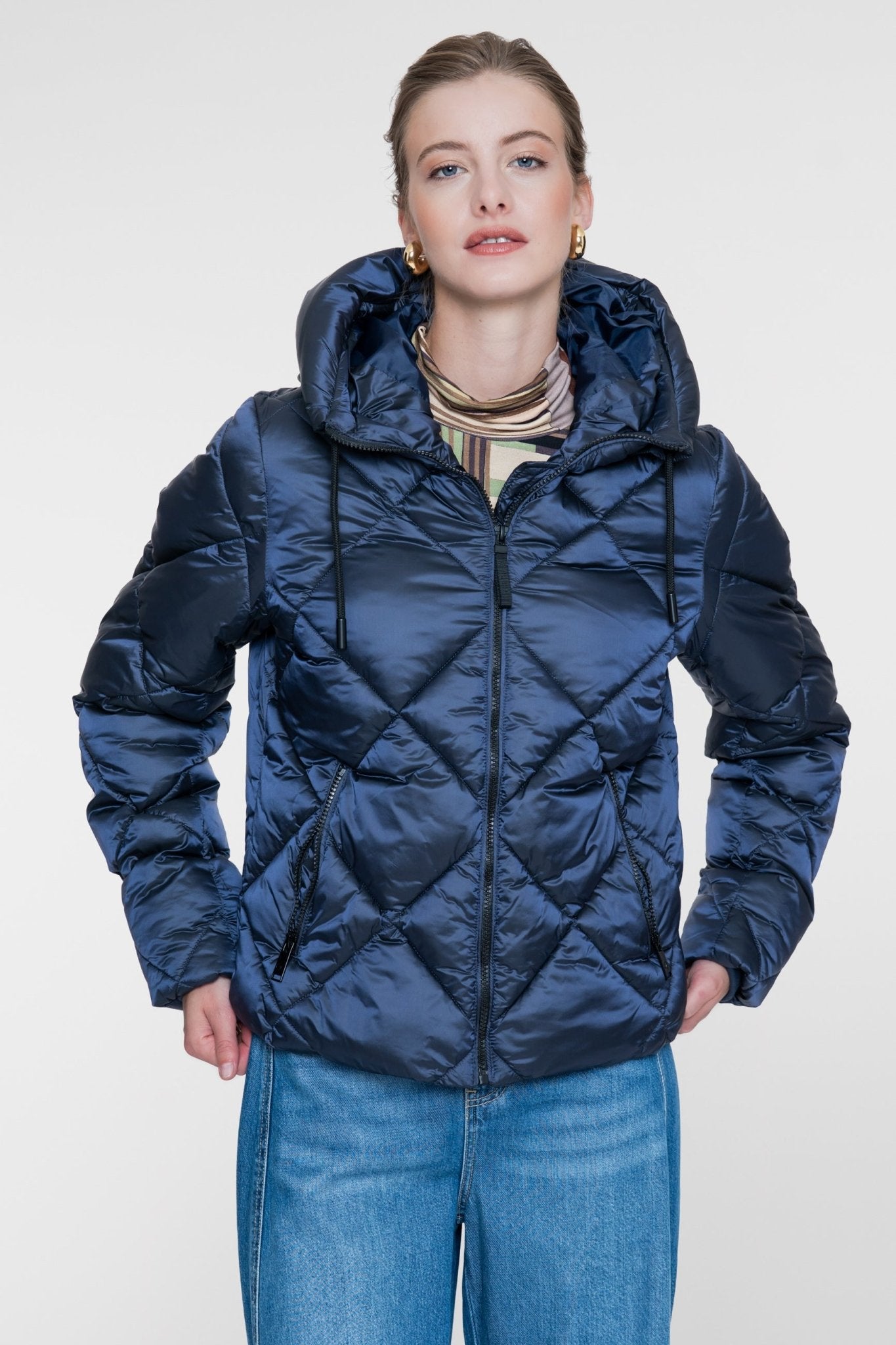 Gewatteerd Jack Capuchon Navy - Castelijn mode