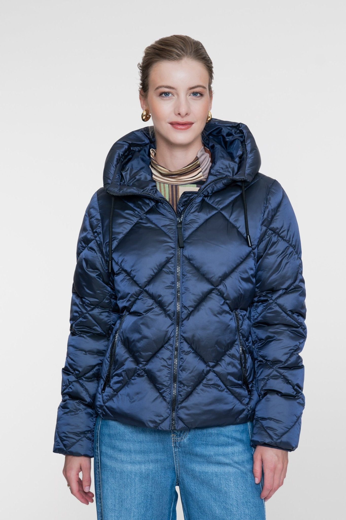 Gewatteerd Jack Capuchon Navy - Castelijn mode