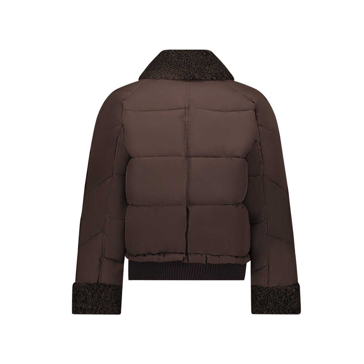 Gewatteerd Jack Teddykraag Dark Brown - Castelijn mode