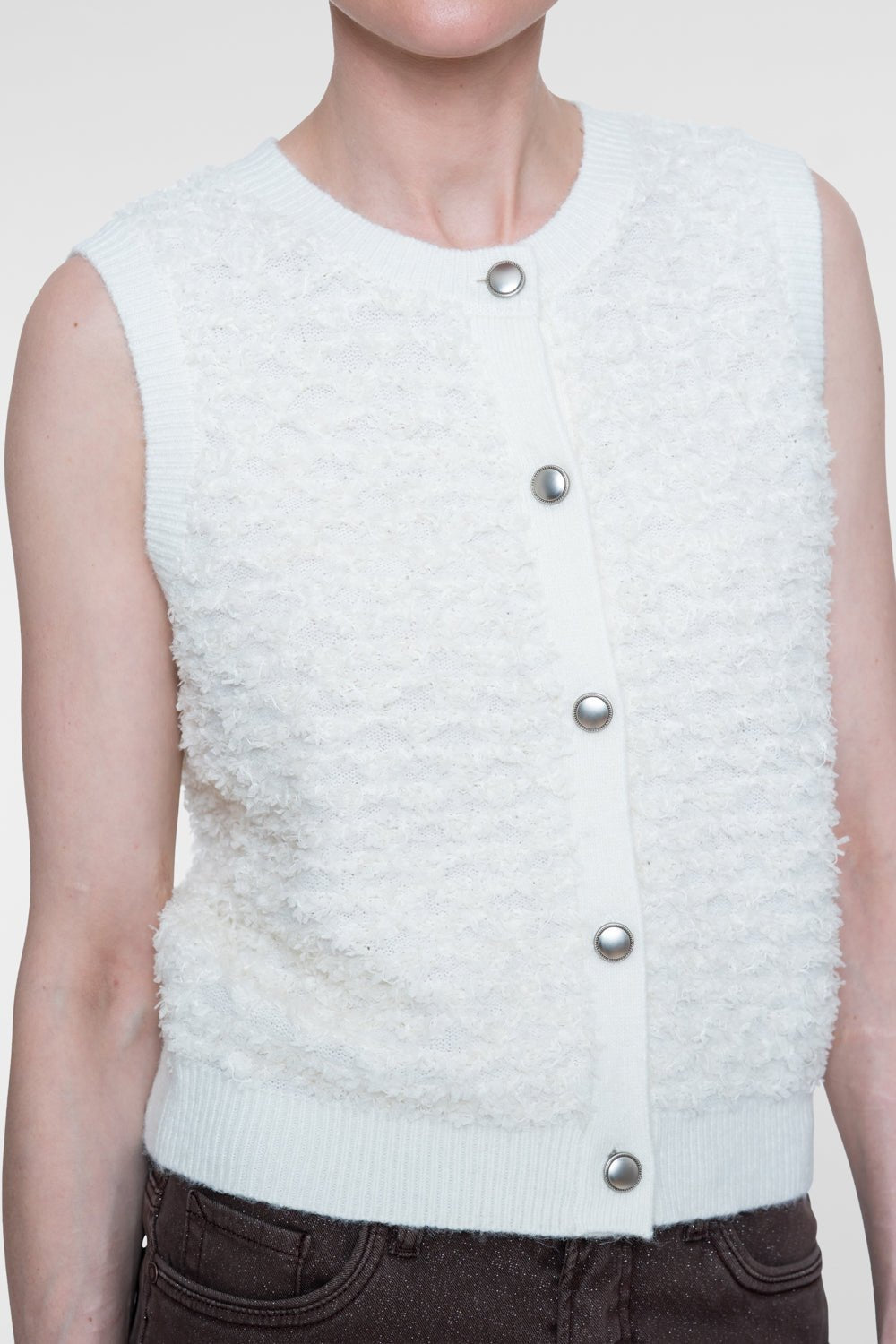 Gilet Bouclé Off White - Castelijn mode