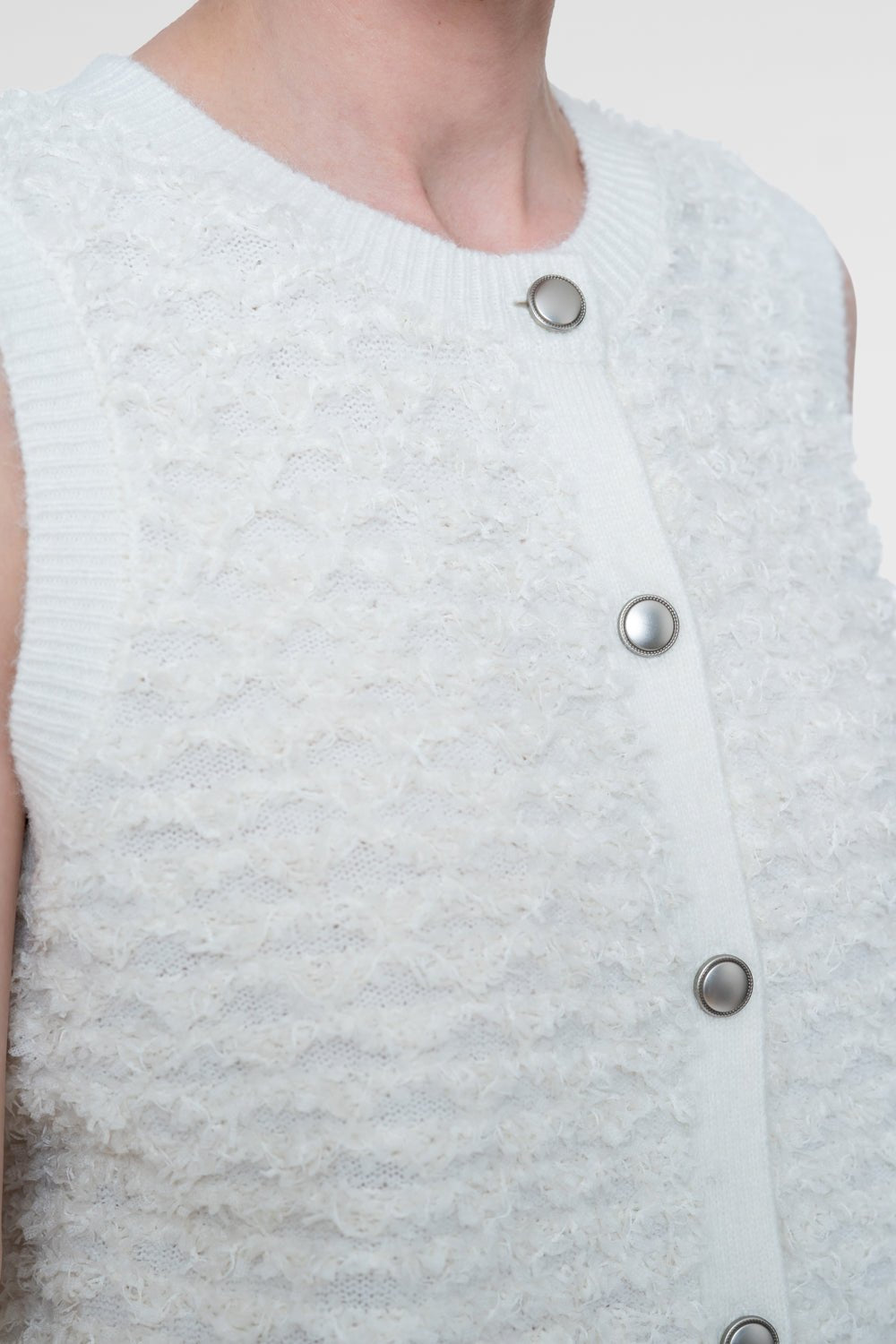 Gilet Bouclé Off White - Castelijn mode