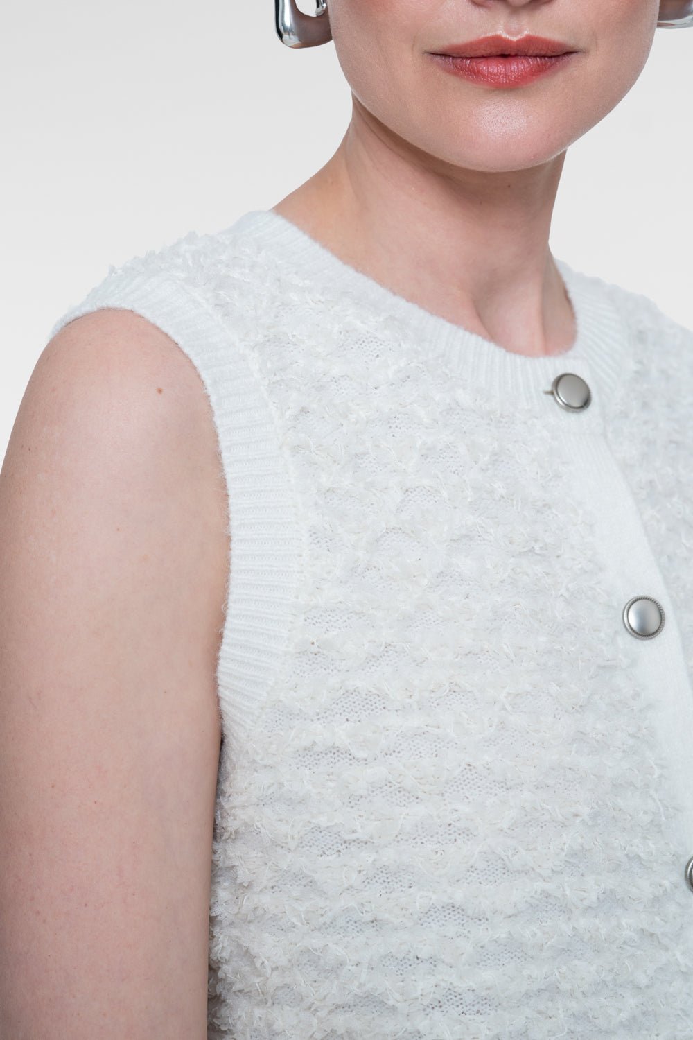 Gilet Bouclé Off White - Castelijn mode