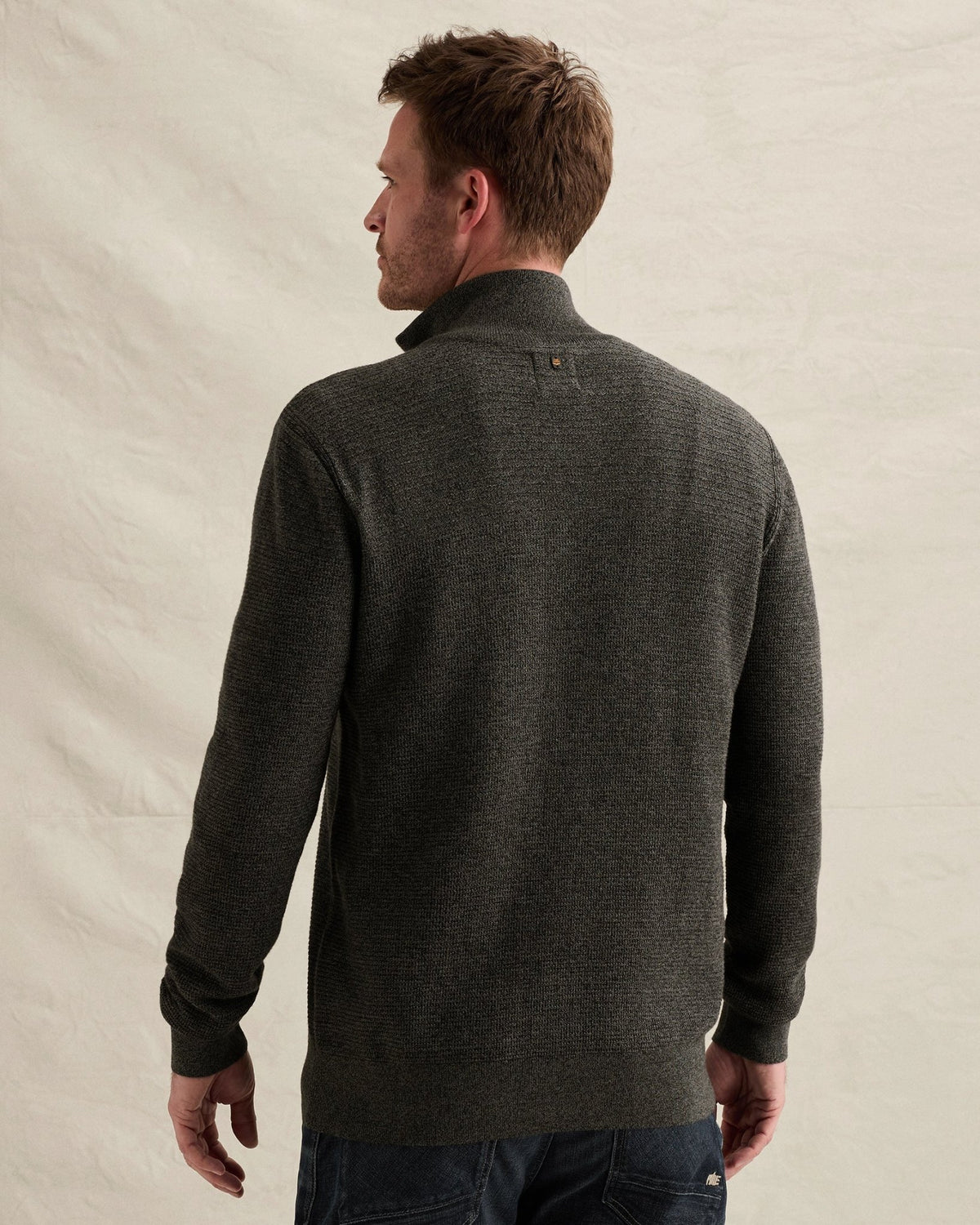 Half Zip Trui Mouliné Antraciet - Castelijn mode