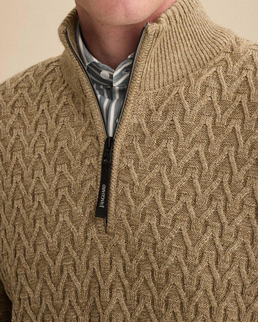 Half Zip Trui Wolblend Beige - Castelijn mode