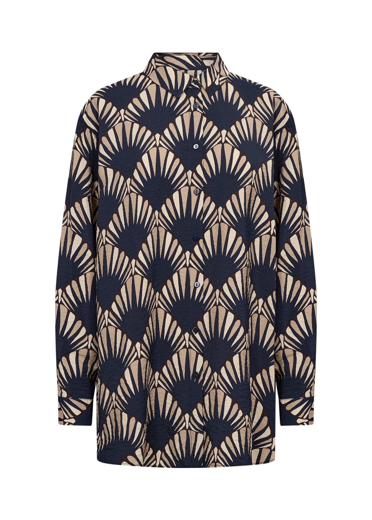 Halin Blouse Doorknoop Donkerblauw - Castelijn mode