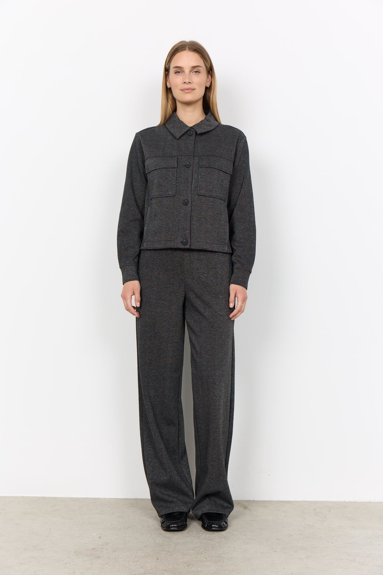 Hebe Overshirt Grijs Gemêleerd - Castelijn mode
