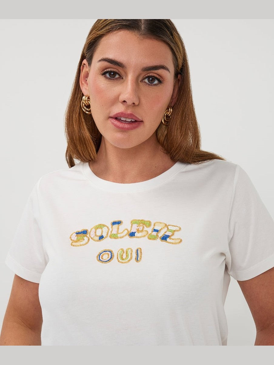 HS26.05200 T-shirt Soleil Off White - Castelijn mode