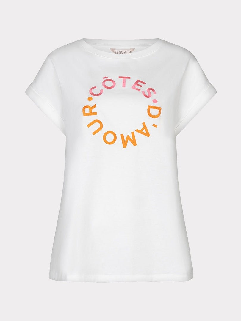 HS26.05204 T-Shirt Off White Print - Castelijn mode