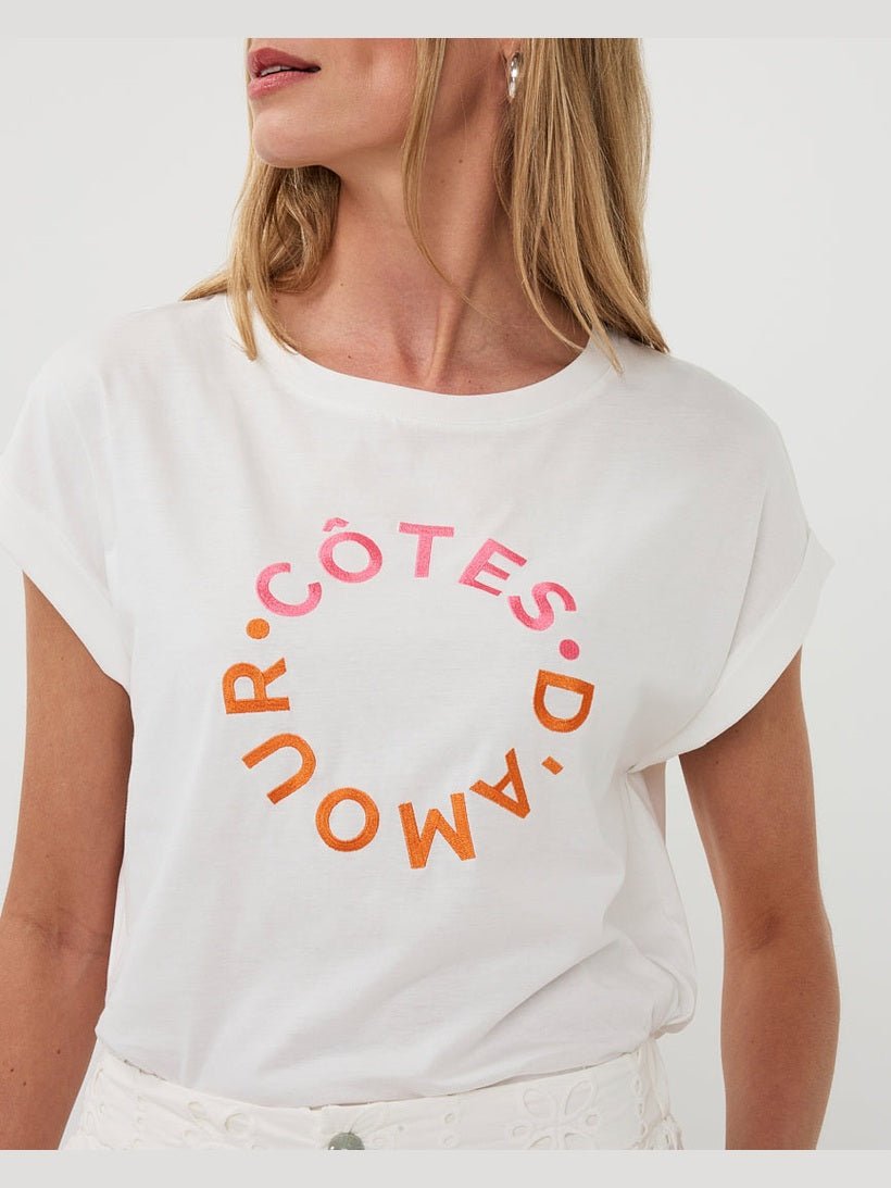 HS26.05204 T-Shirt Off White Print - Castelijn mode