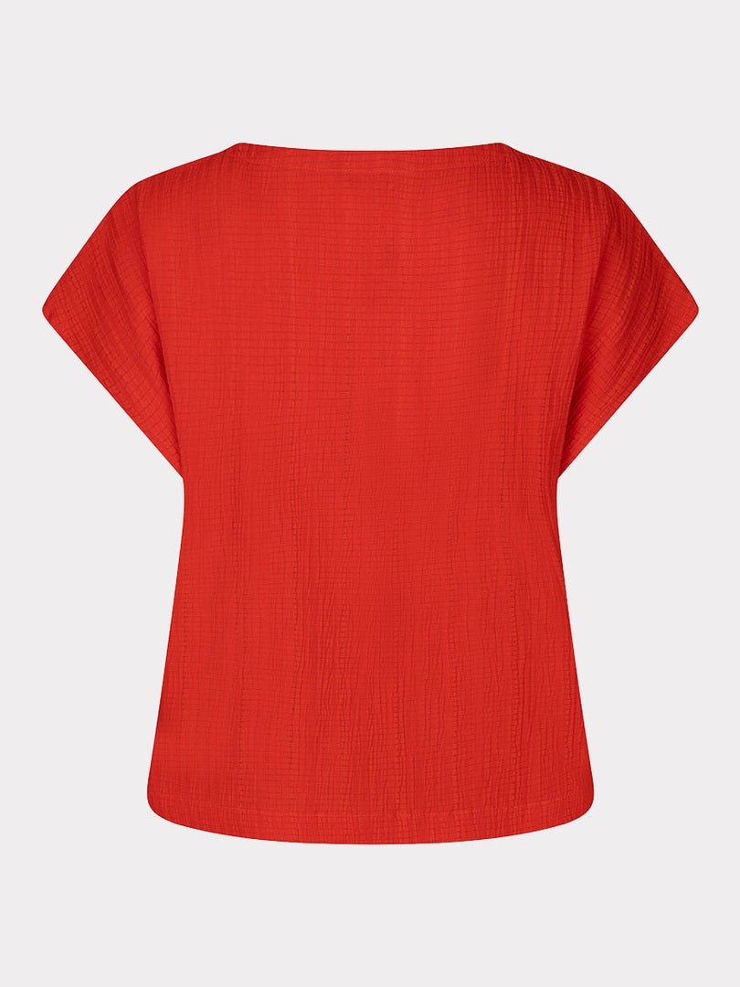 HS26.10234 Top Rood Crinkle - Castelijn mode