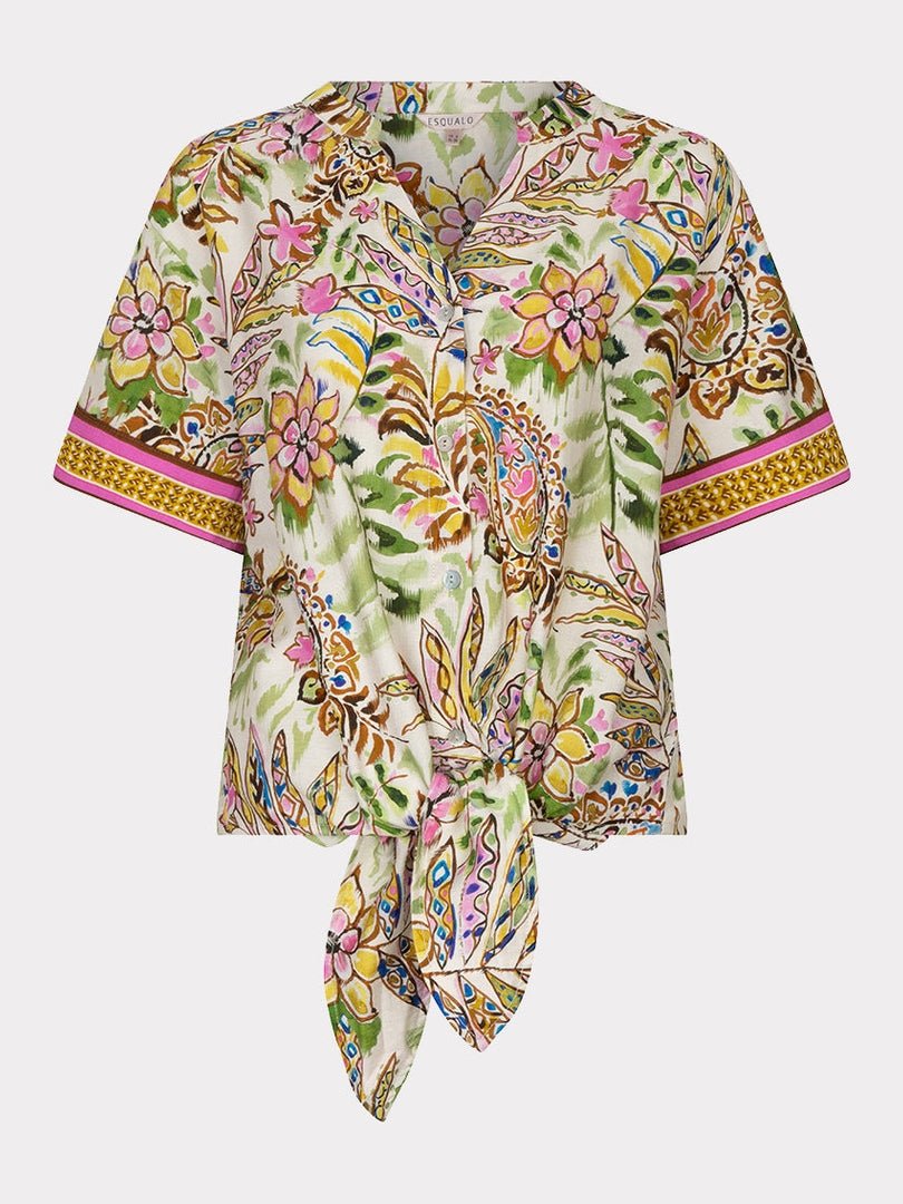 HS26.14201 Blouse Jungle Print V - Hals - Castelijn mode