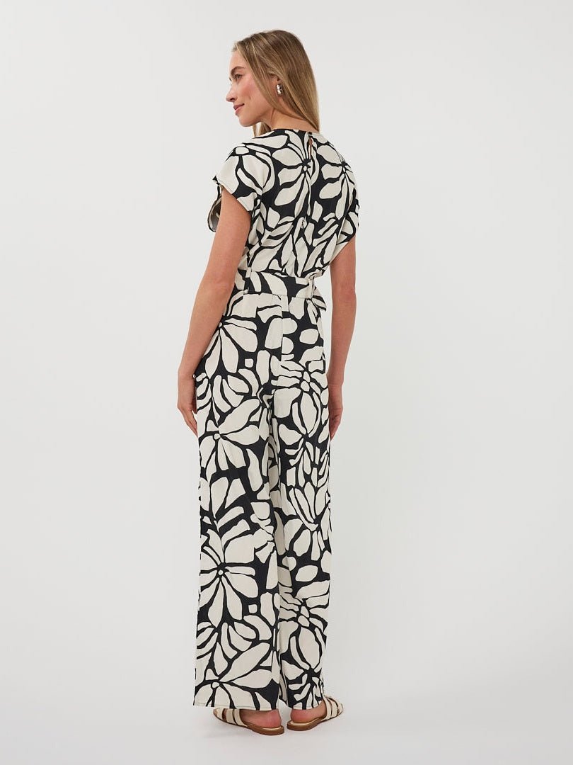 HS26.28209 Jumpsuit Print Zwart Wit - Castelijn mode