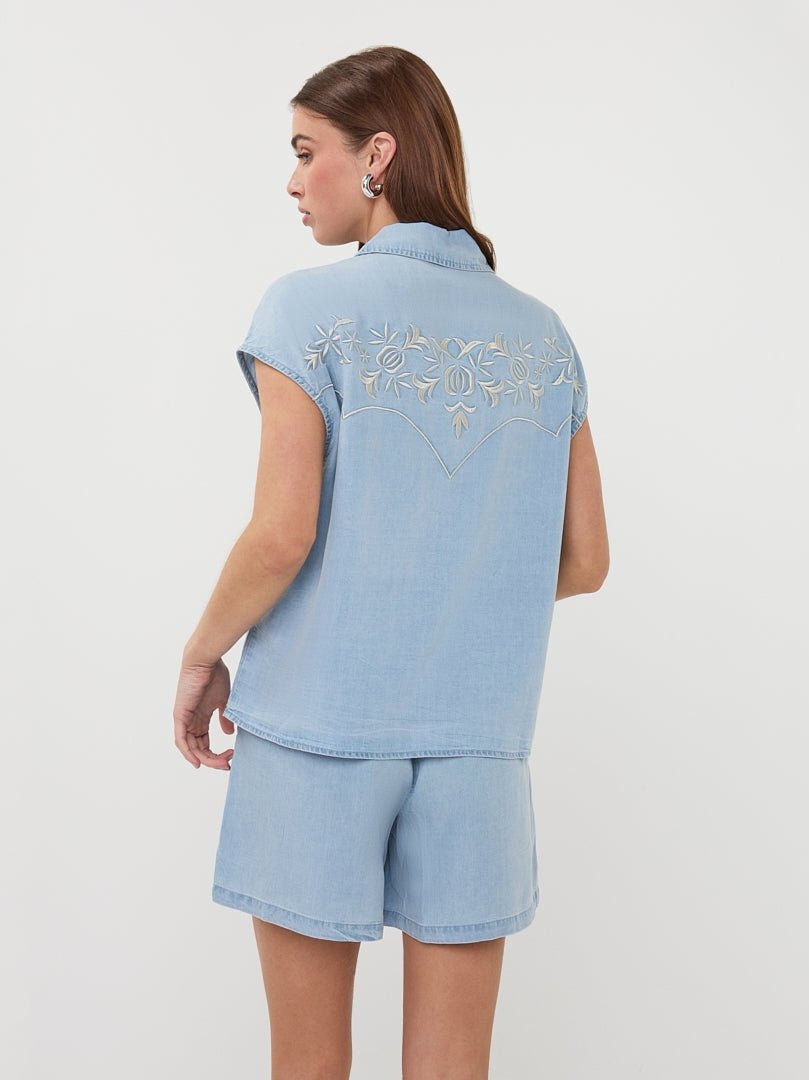 HS26.28242 Blouse Denimlook Tencel - Castelijn mode