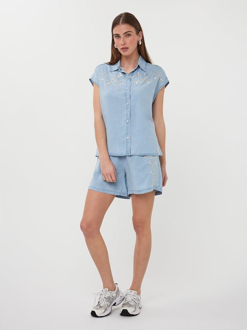 HS26.28242 Blouse Denimlook Tencel - Castelijn mode