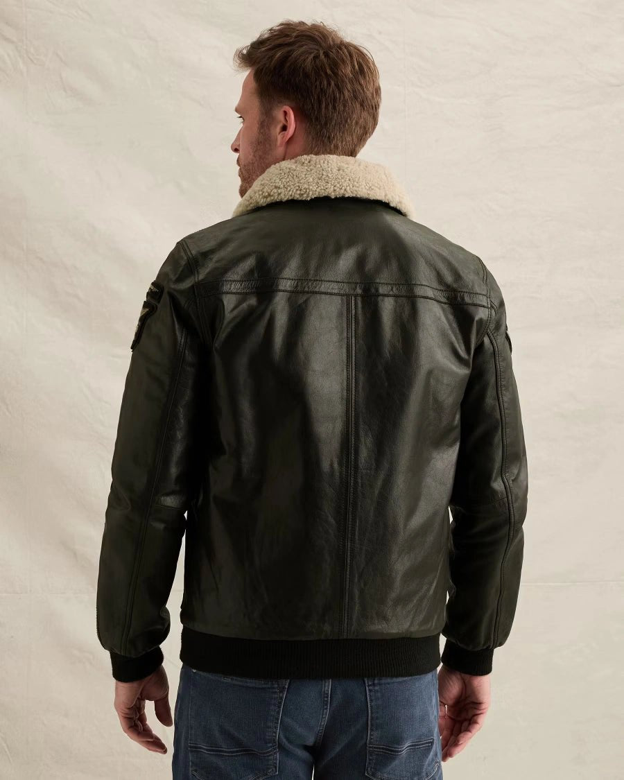 Hudson Bomber Leren Jas Zwart - Castelijn mode