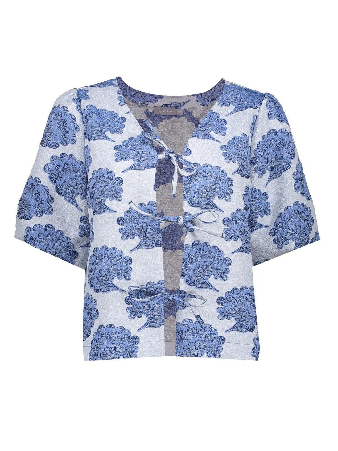 Jasje Print Blauw/Wit Striksluiting - Castelijn mode