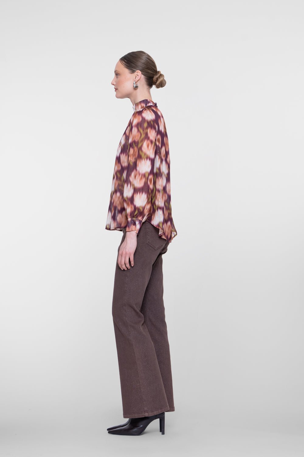Jeans Flared Brown Lurex - Castelijn mode