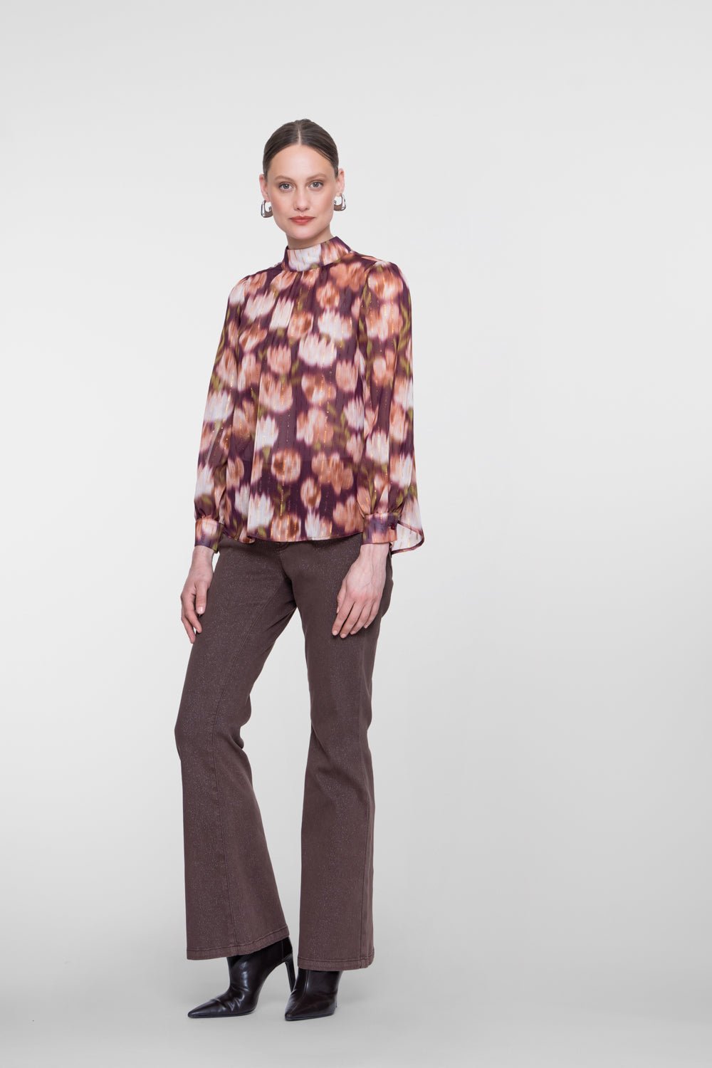 Jeans Flared Brown Lurex - Castelijn mode