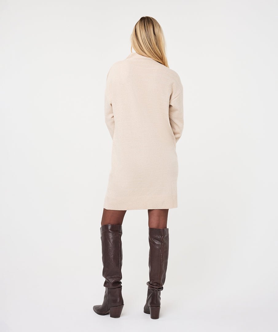 Jurk Melange Lurex Beige - Castelijn mode