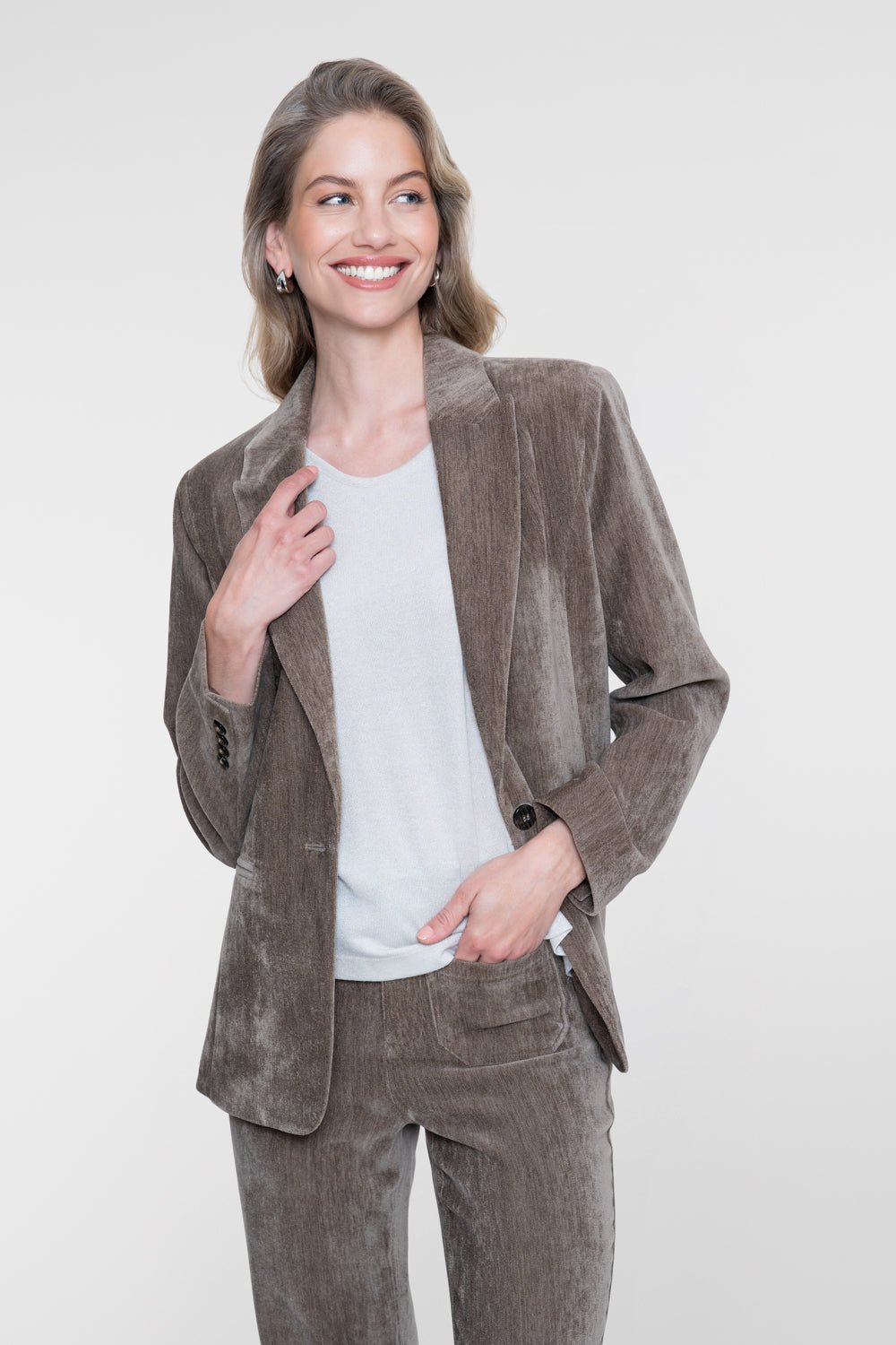 Kolbert Velours Taupe - Castelijn mode