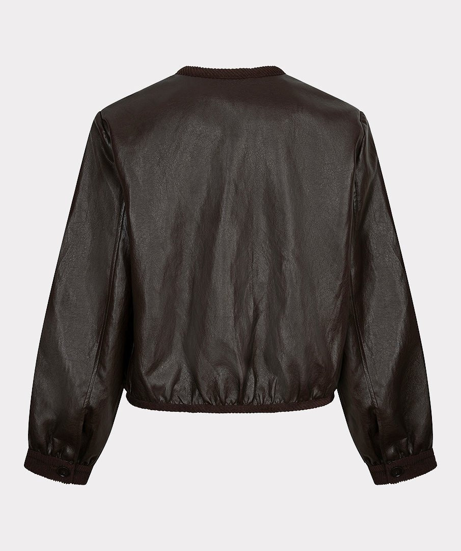 Korte Jas Leatherlook Bruin - Castelijn mode