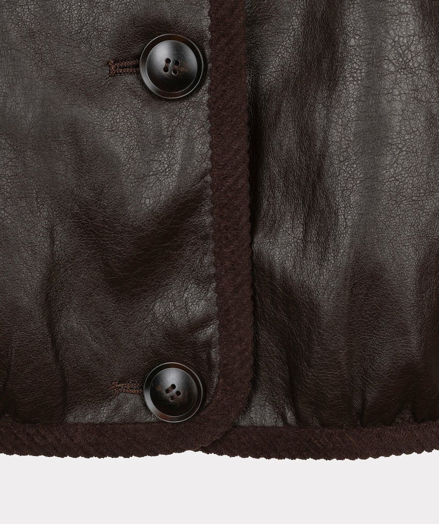 Korte Jas Leatherlook Bruin - Castelijn mode