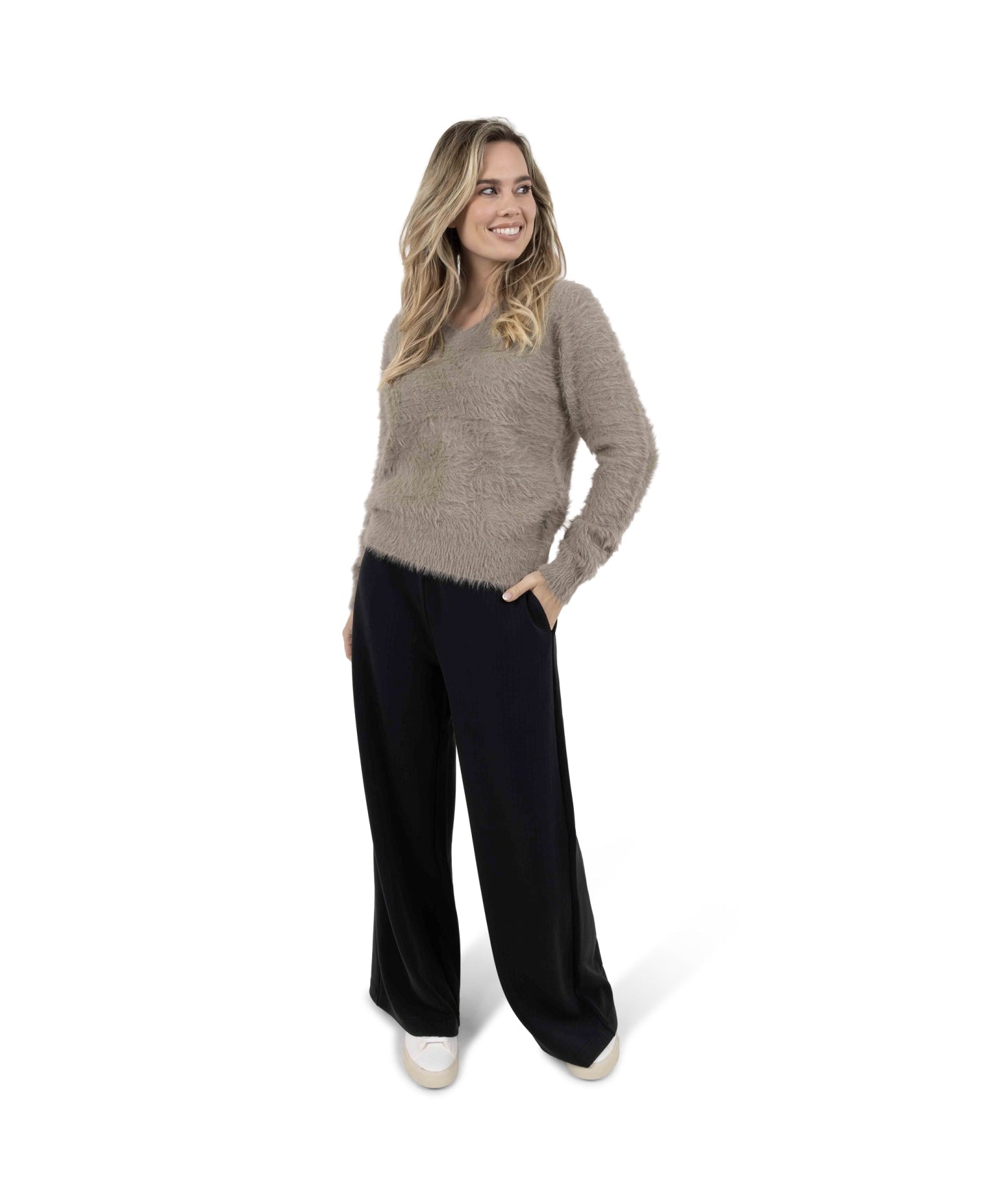 Nancy Trui V Hals Taupe - Castelijn mode