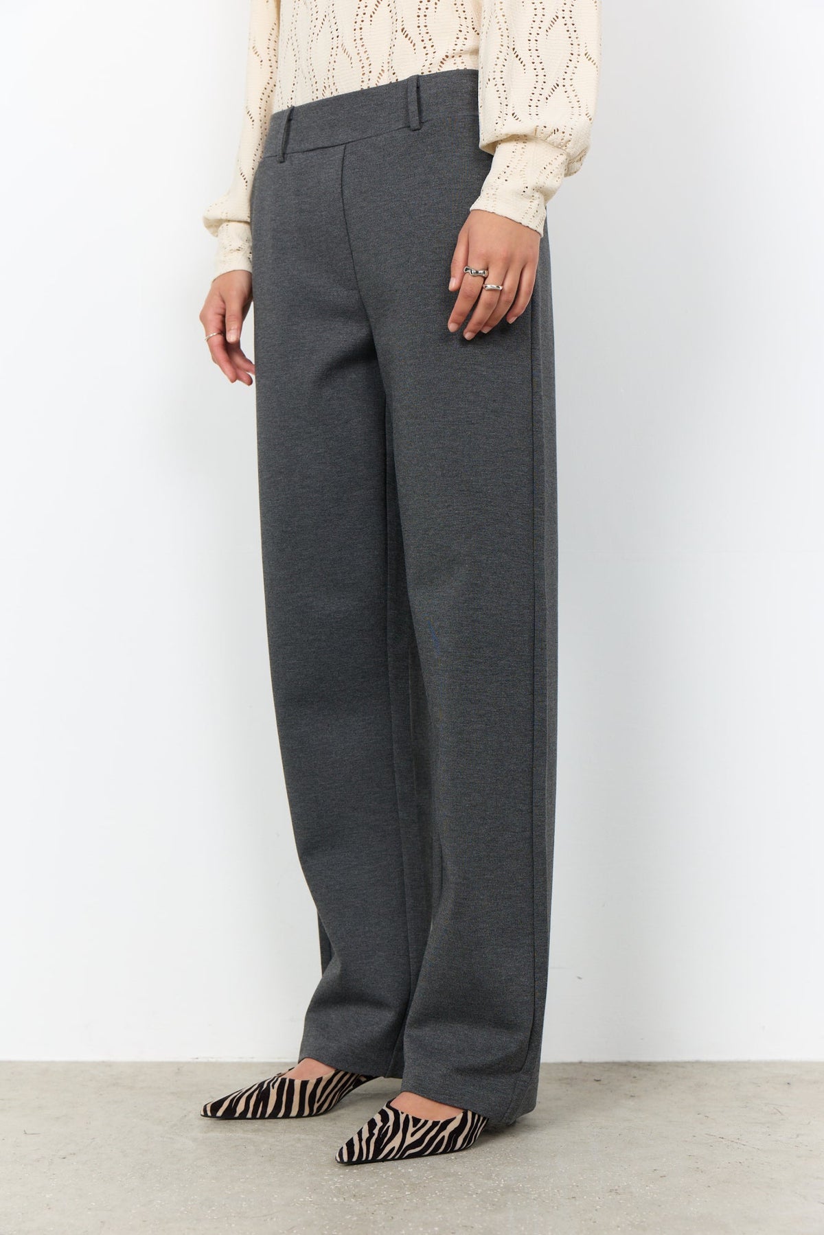 Nanni Pantalon Antraciet Gemêleerd - Castelijn mode
