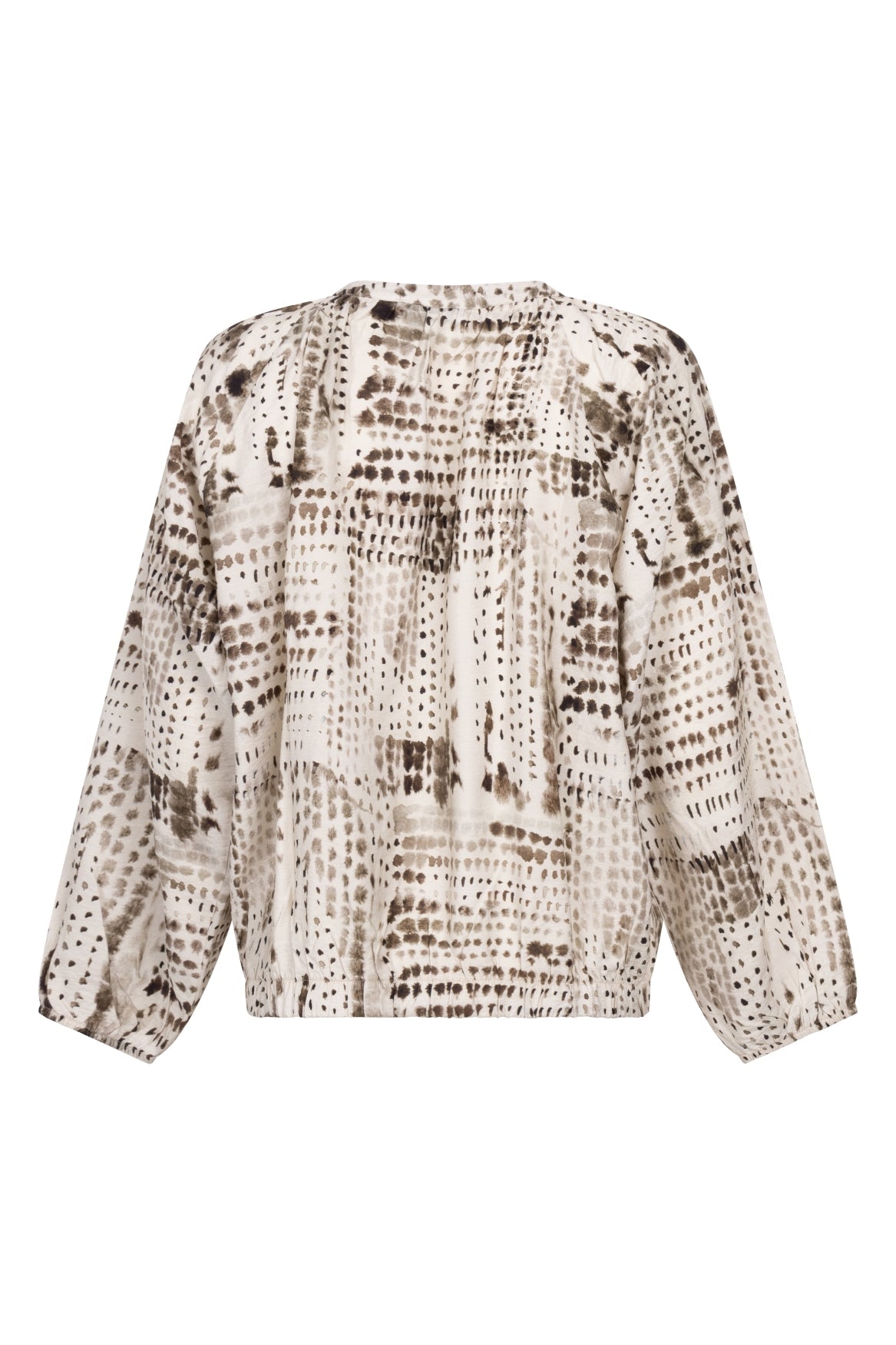 Naomi Blouse Print Ecru Bruin - Castelijn mode