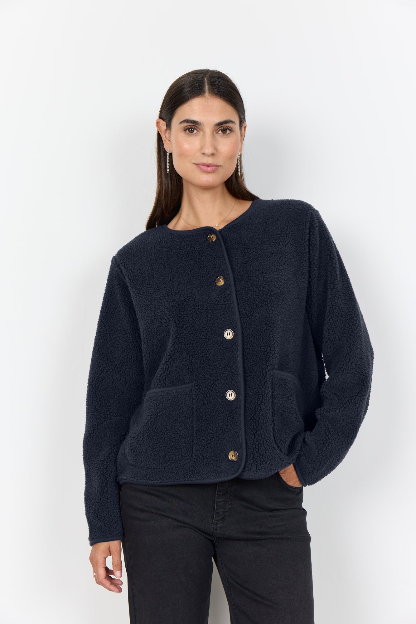 Onyx Teddy Vest Donkerblauw - Castelijn mode