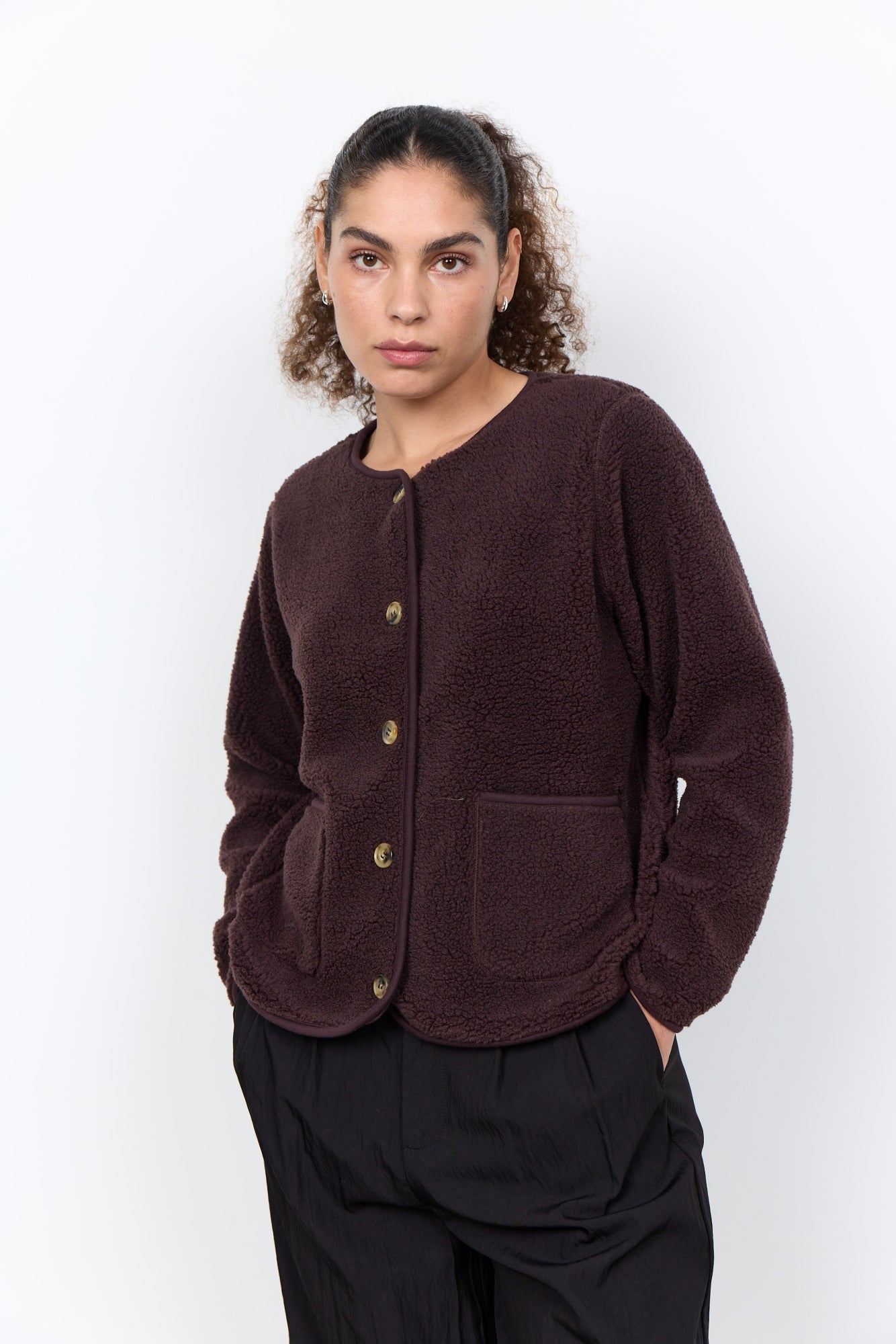 Onyx Teddy Vest Donkerbruin - Castelijn mode