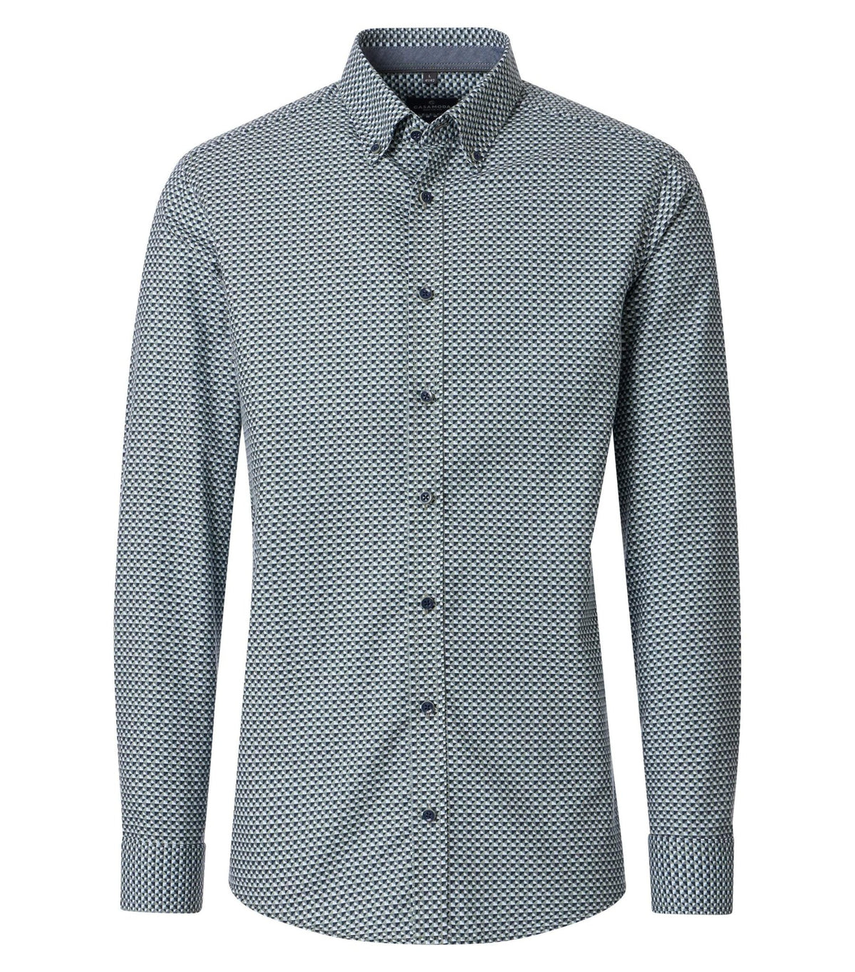 Overhemd Button Down Grafisch Dessin Groen - Castelijn mode