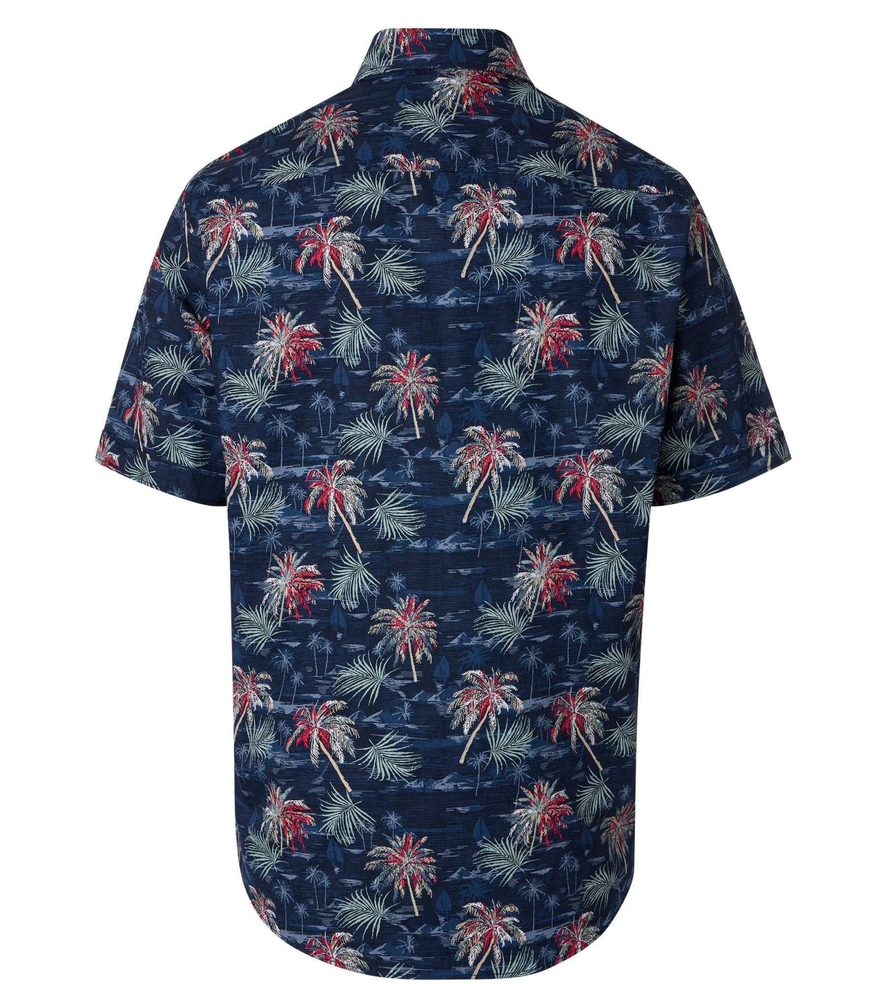 Overhemd Korte Mouw Blauw Print - Castelijn mode