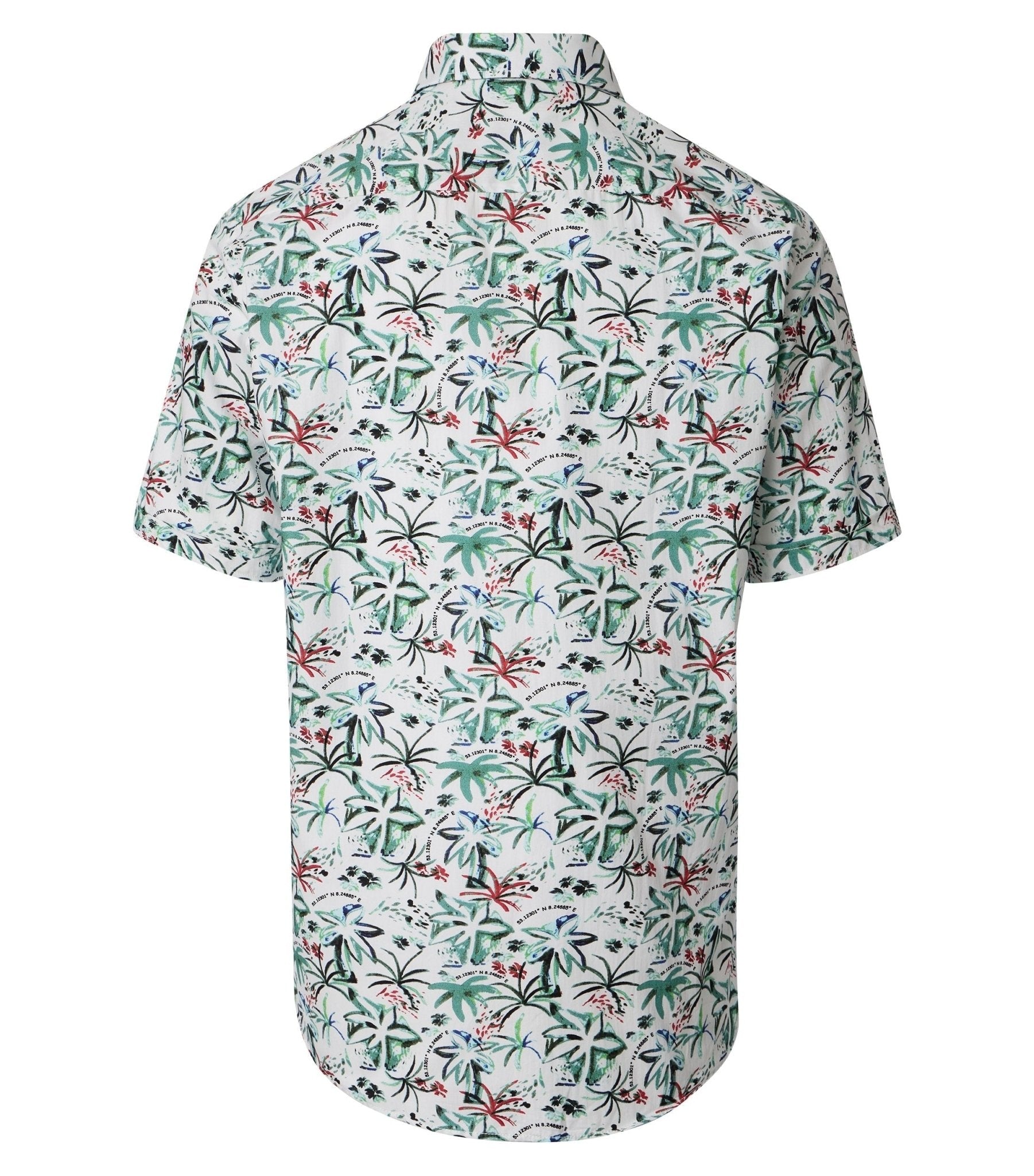 Overhemd Korte Mouw Groen Print - Castelijn mode