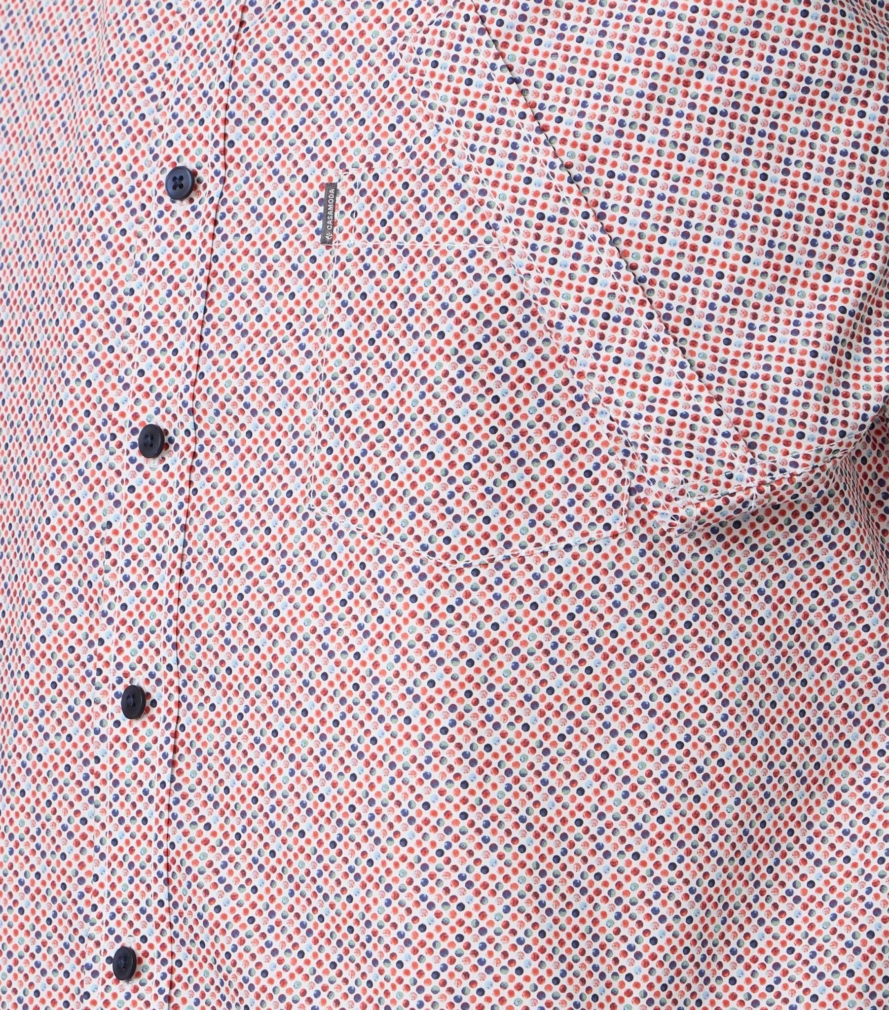 Overhemd Korte Mouw Rood Print - Castelijn mode