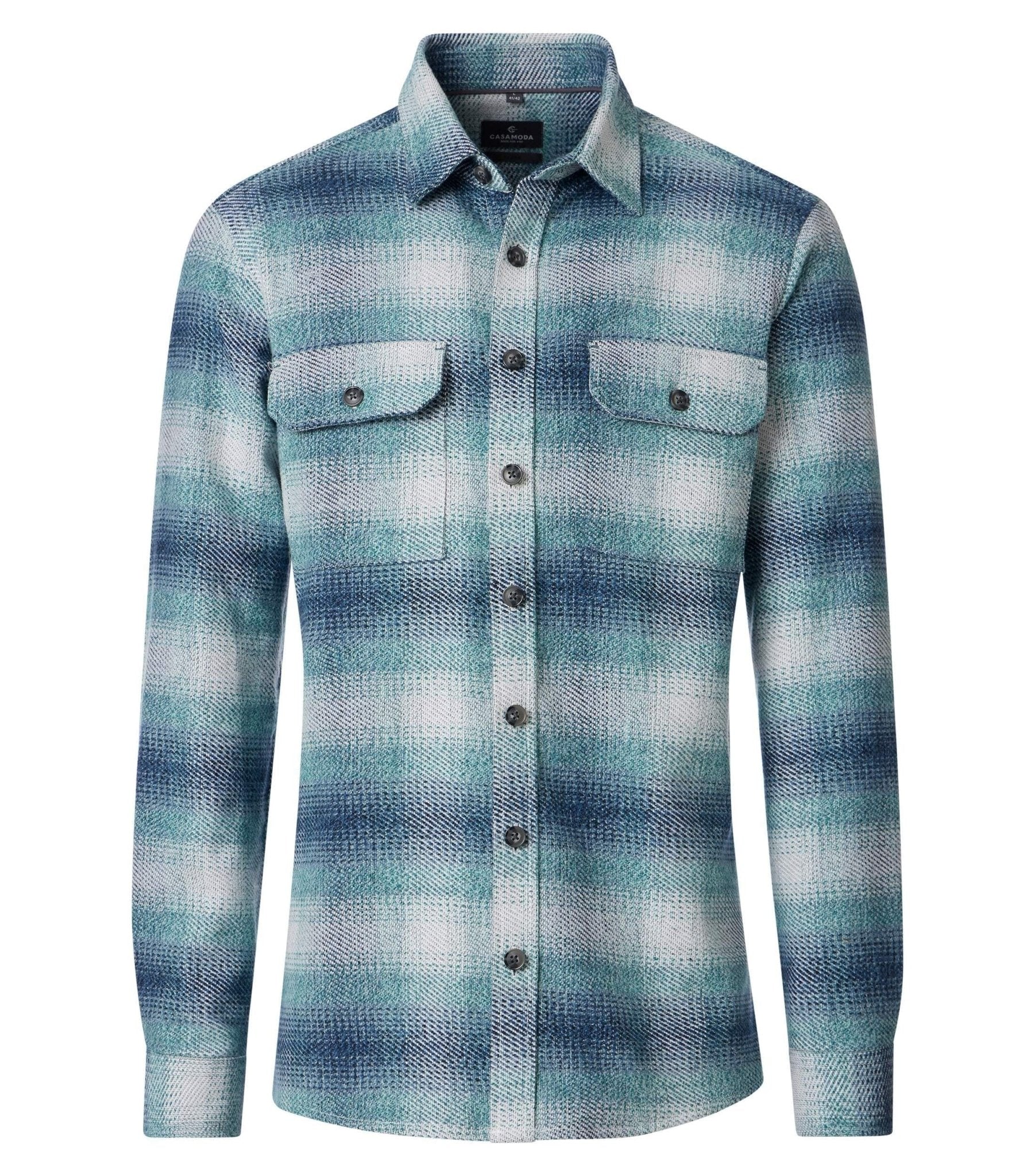Overshirt Geruit Petrol - Castelijn mode