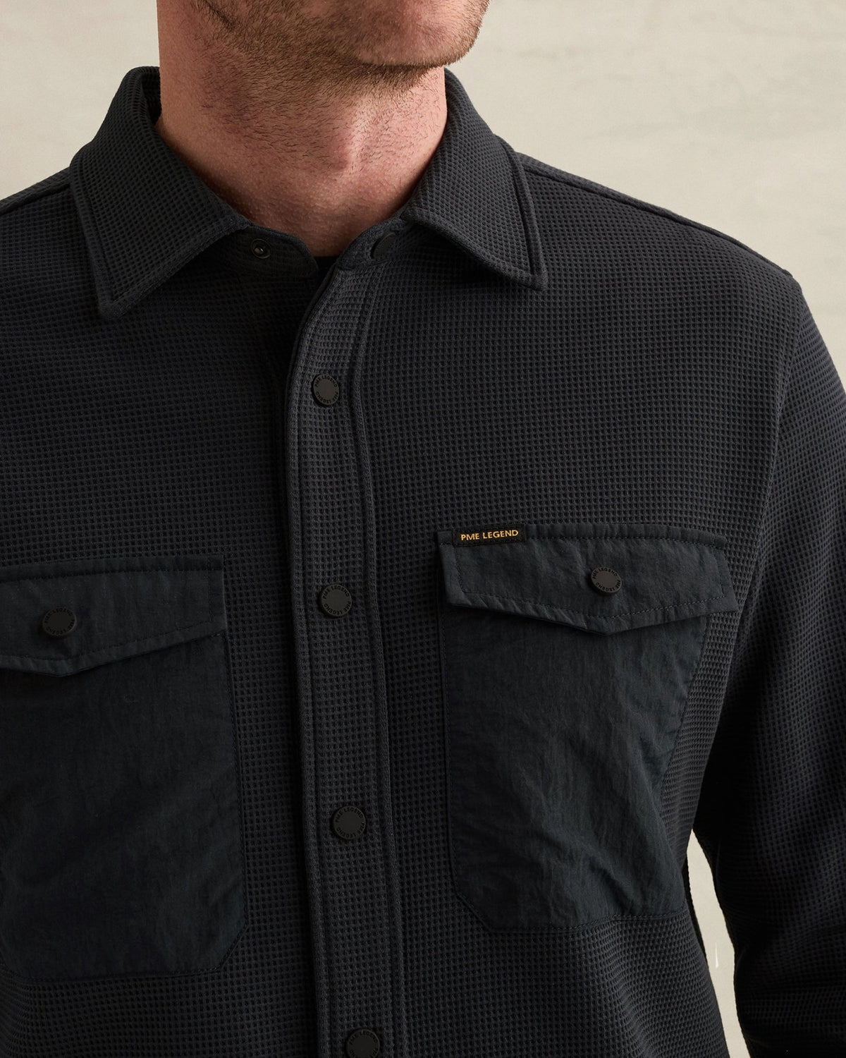 Overshirt Wafelstructuur Donkerblauw - Castelijn mode