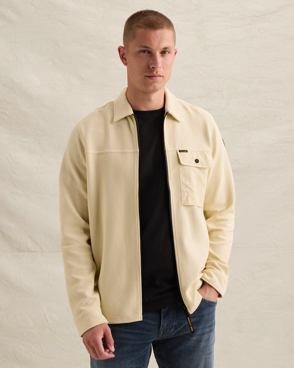 Overshirt Wafelstructuur Gebroken Wit - Castelijn mode