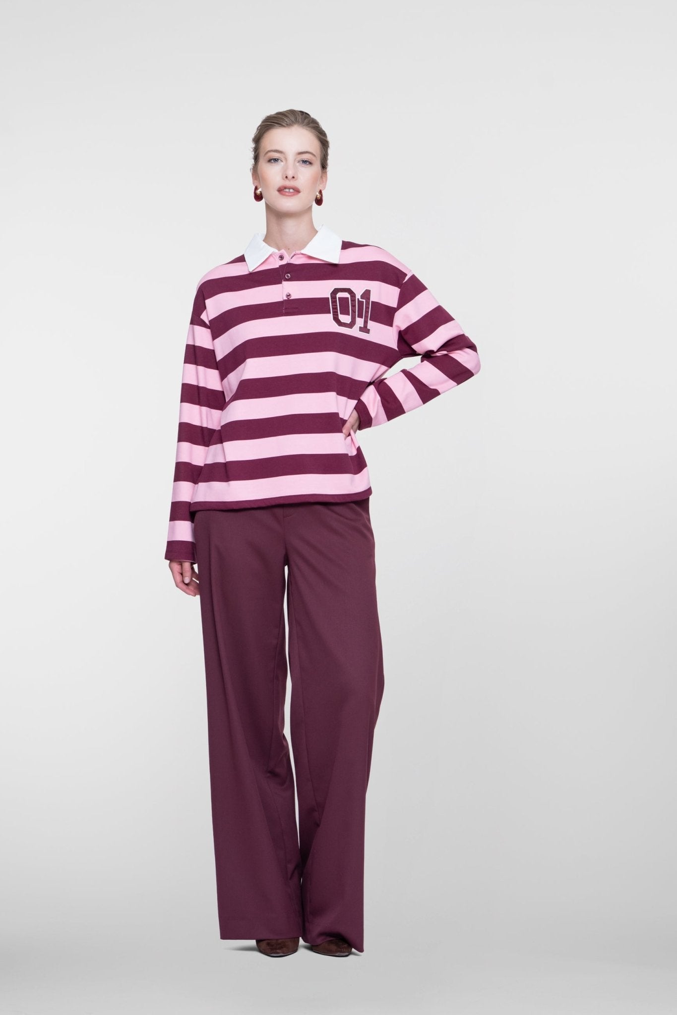 Pantalon Wijde Pijp Bordeaux - Castelijn mode