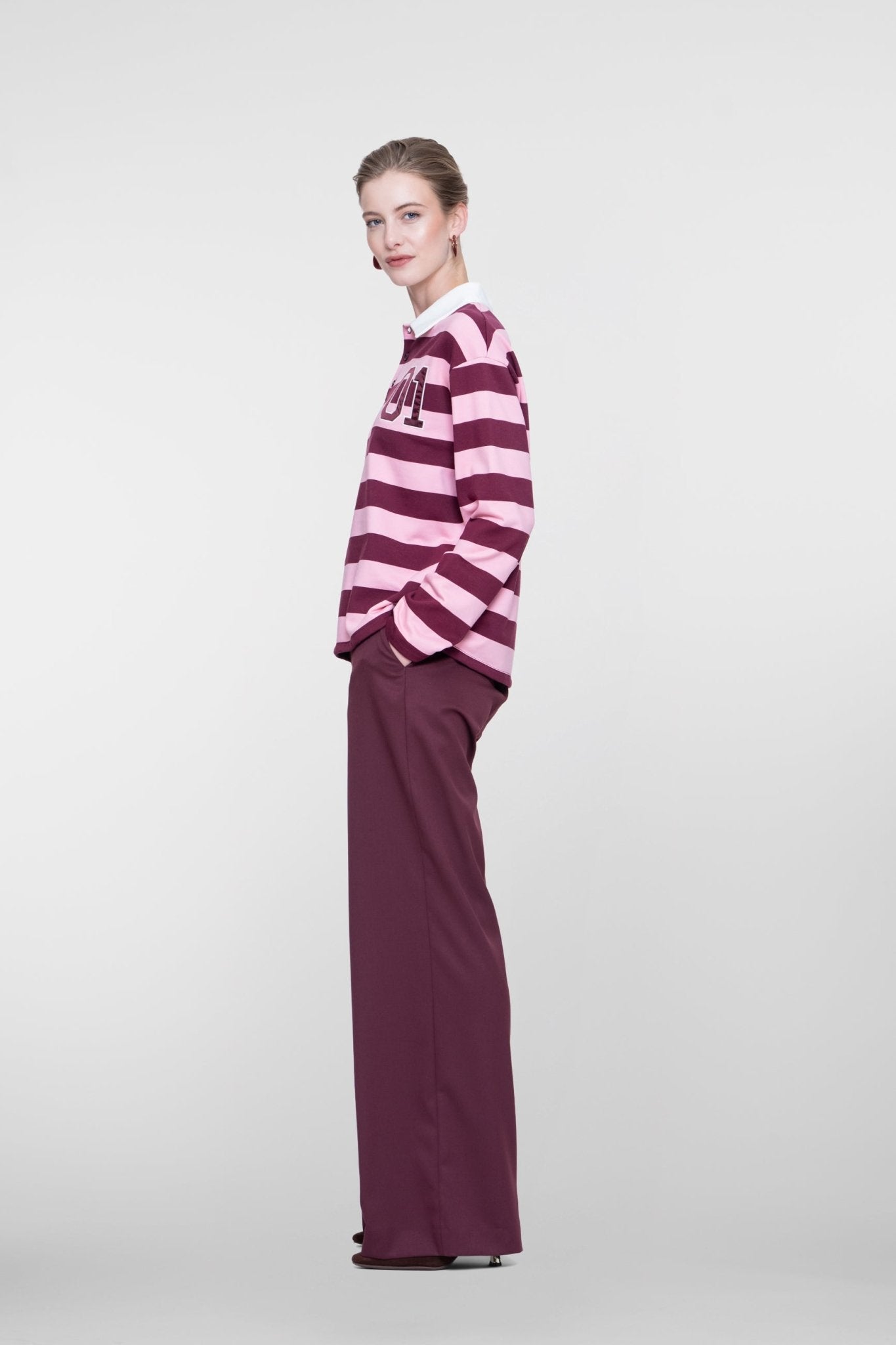 Pantalon Wijde Pijp Bordeaux - Castelijn mode
